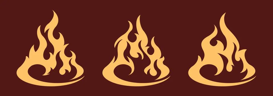 Bonfire icon set. Design element Stock Illustration