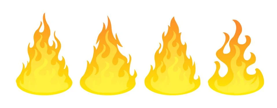 Bonfire icon set. Design element Stock Illustration