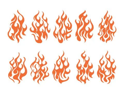 Bonfire icon set Stock Illustration