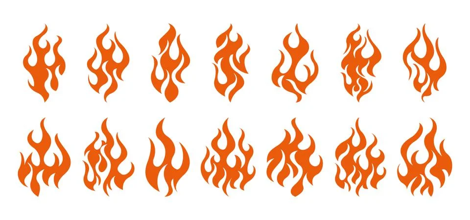 Bonfire icon set Stock Illustration