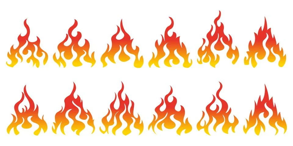 Bonfire icon set Stock Illustration