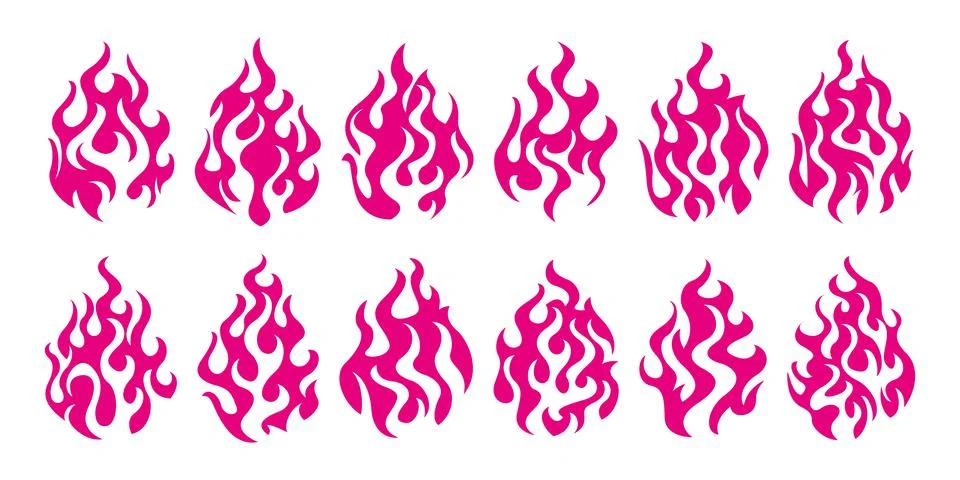 Bonfire icon set Stock Illustration