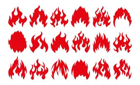 Bonfire icon set Stock Illustration