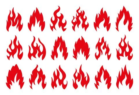 Bonfire icon set Stock Illustration