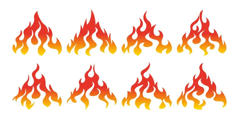 Bonfire icon set Stock Illustration