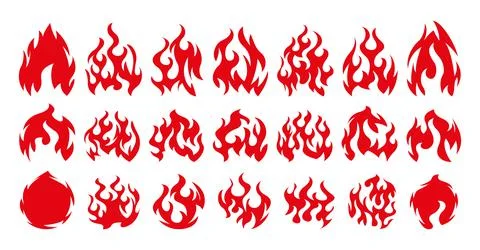 Bonfire icon set Stock Illustration