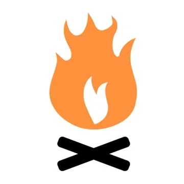 Bonfire icon - simple vector camp fire illustration design element. Stock Illustration