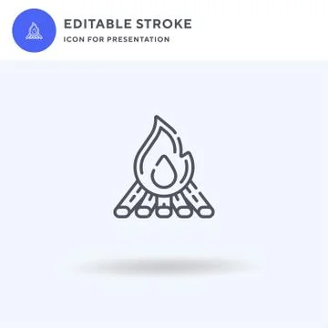 Bonfire icon vector, filled flat sign, solid pictogram isolated on white, log Stock Illustration
