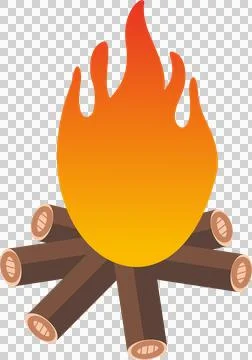 Bonfire image, fire, hot flames, wood (7) Stock Illustration