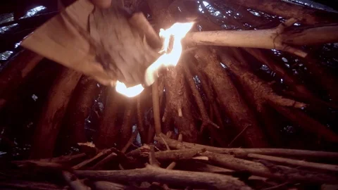 BonFire from the inside Stock Footage 89669243