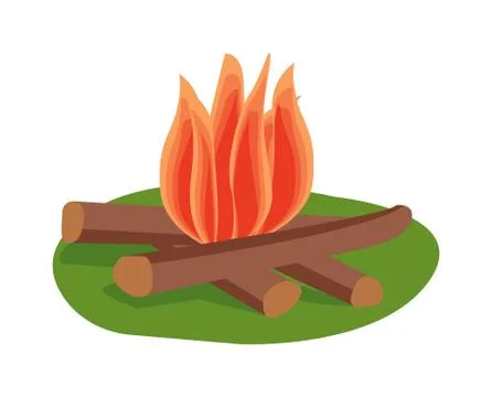 Bonfire isolated vector illustration Stock Illustration