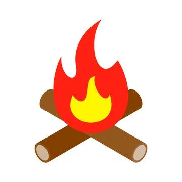 Bonfire isometric 3d icon Stock Illustration