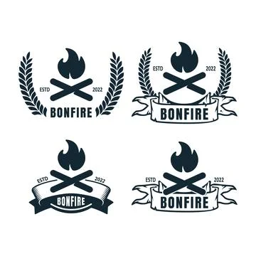 Bonfire logo set Illustrazione stock