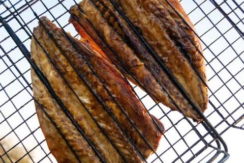 Bonfire mackerel fish Stock-Fotos