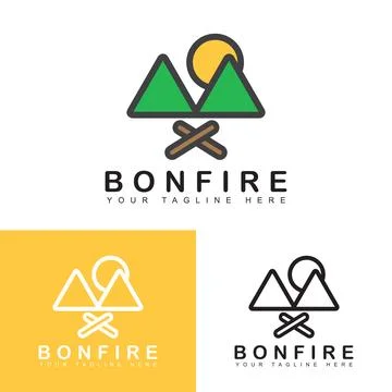 Bonfire on the mountain logo Stock Illustration