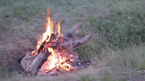 Bonfire on the nature Stock Footage 40430504