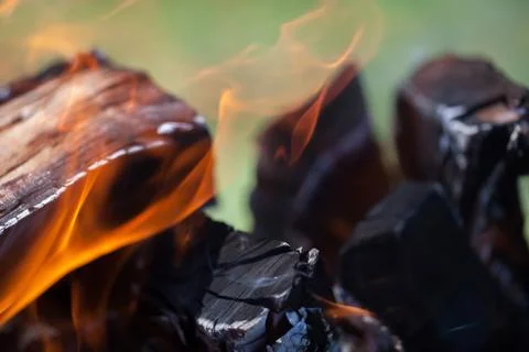 Bonfire on the nature Stock Photos