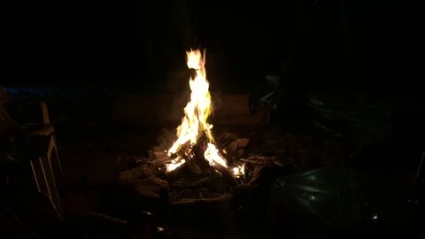 Bonfire at night on the beach. Stock Footage 85476811
