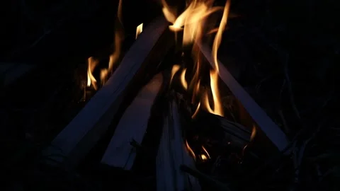 Bonfire at night. Campfire background Stock Footage 152464271