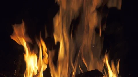 Bonfire at night closeup Video stock 97754789
