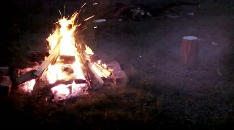 Bonfire at night Stock Footage 41103978
