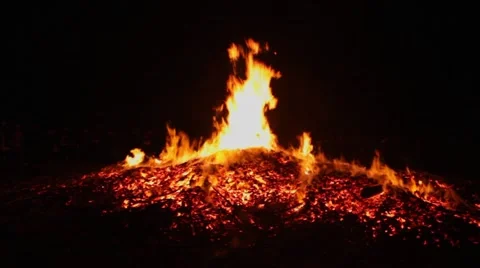 Bonfire at night Stock-Footage 44329205