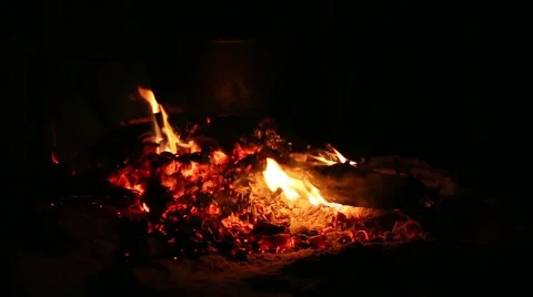 Bonfire in the night Stock Footage 47952609
