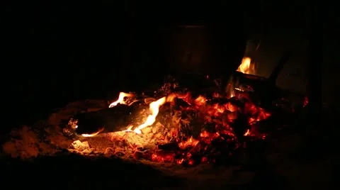 Bonfire in the night Stock Footage 47952614