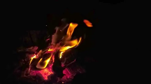 Bonfire at Night Stock Footage 53155173