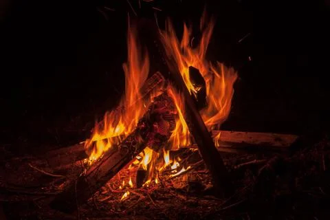 Bonfire at night Stock Photos