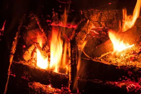 Bonfire at night Stock Photos