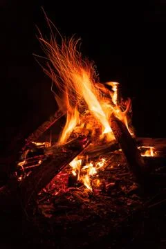 Bonfire at night Stock Photos
