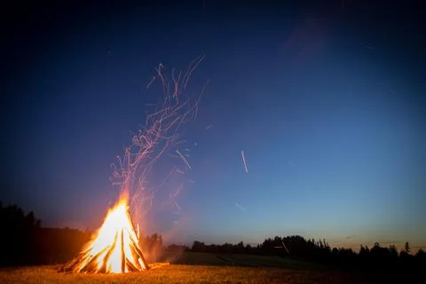 Bonfire at night Stock Photos
