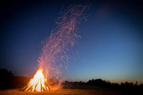 Bonfire at night Foto stock