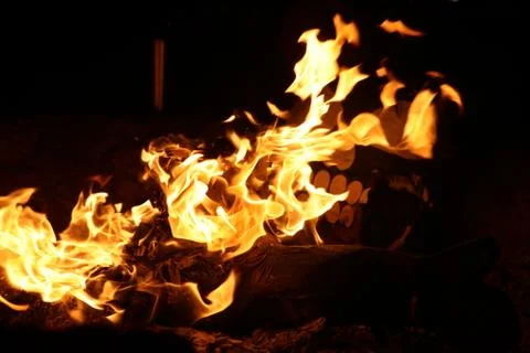 Bonfire at Night Stock Photos