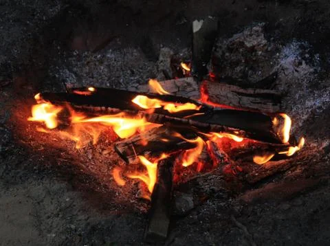 A bonfire at the night Stock Photos