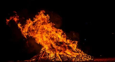 Bonfire at night Stock Photos