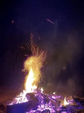 Bonfire at night Stock Photos