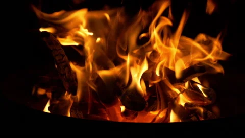 Bonfire at Night (Super Slow Motion) Stock Footage 145826308