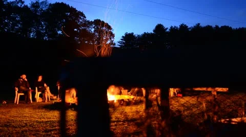 Bonfire Party Timelapse Dolly Video stock 11059810