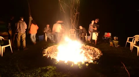 Bonfire Party Timelapse Stock Footage 11059807