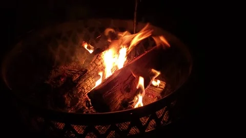 Bonfire pit at night. Stock Footage 201384383