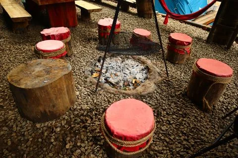 Bonfire place Stock Photos