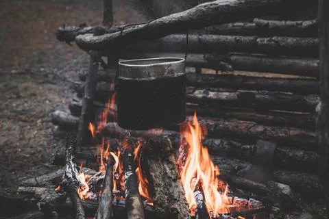 Bonfire pot Stock Photos