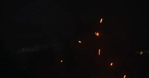 Bonfire reignites suddenly. Stock Footage 164493522