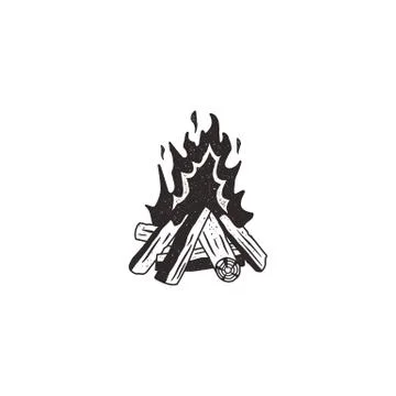 Bonfire retro icon Stock Illustration