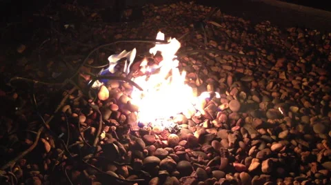 Bonfire on Rocks Stock Footage 45733737