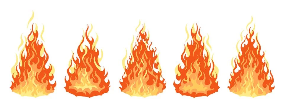 Bonfire set. Design element Stock Illustration