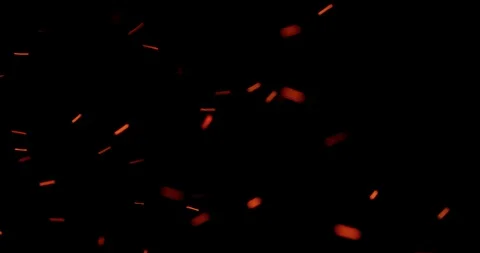 Bonfire Sparkles On The Black Background Close Up Stock Footage 101856730