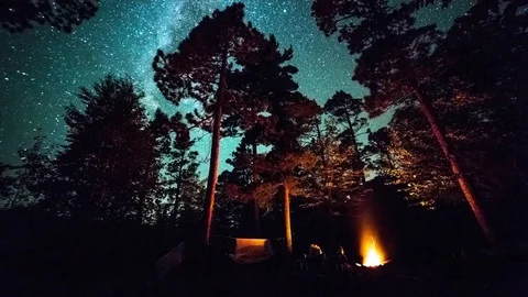Bonfire under the stars Stock-Footage 72905016